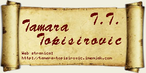 Tamara Topisirović vizit kartica